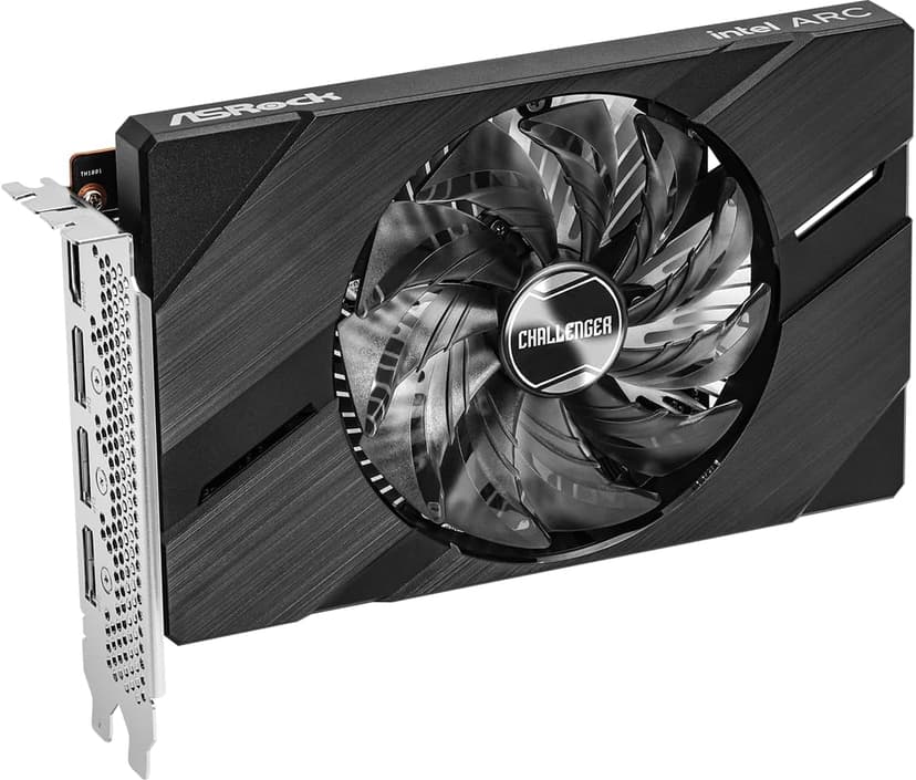 ASRock Intel ARC A380 Challenger ITX 6GB OC GDDR6 96-bit DisplayPort HDMI 0dB Silent Cooling 2250 MHz 7680 x 4320 PCI Express4.0 Graphics Card 500W
