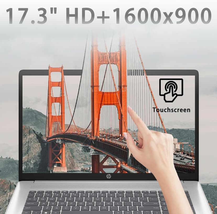 HP 17t Laptop, 17.3" HD+ Touchscreen, Intel Core i5-1135G7 Processor 2.4GHz to 4.2GHz, 16GB RAM, 512GB PCIe SSD, Webcam, Wi-Fi 6, Backlit Keyboard, Windows 11 Home, Silver