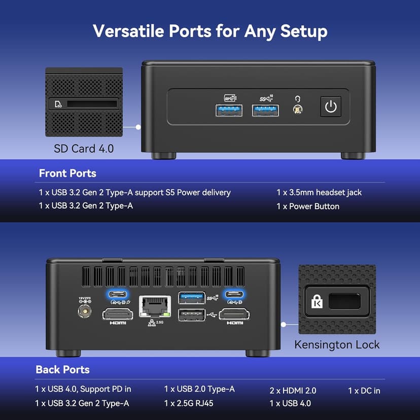 GEEKOM IT15 AI Mini PC, The Most Powerful 15th Gen Intel Ultra 9 285H, 32GB DDR5 2TB NVMe SSD,Intel Arc140T GPU/WiFi7 3D Antennas/8K Quad Display/PD4.0/SD Slot Video Editing, Programming, Office