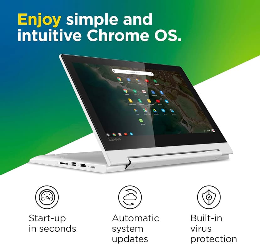 Lenovo Chromebook Flex 3 11" Laptop, 11.6-Inch HD IPS Display, MediaTek MT8173C, 4GB RAM, 64GB Storage, Chrome OS, Blizzard White