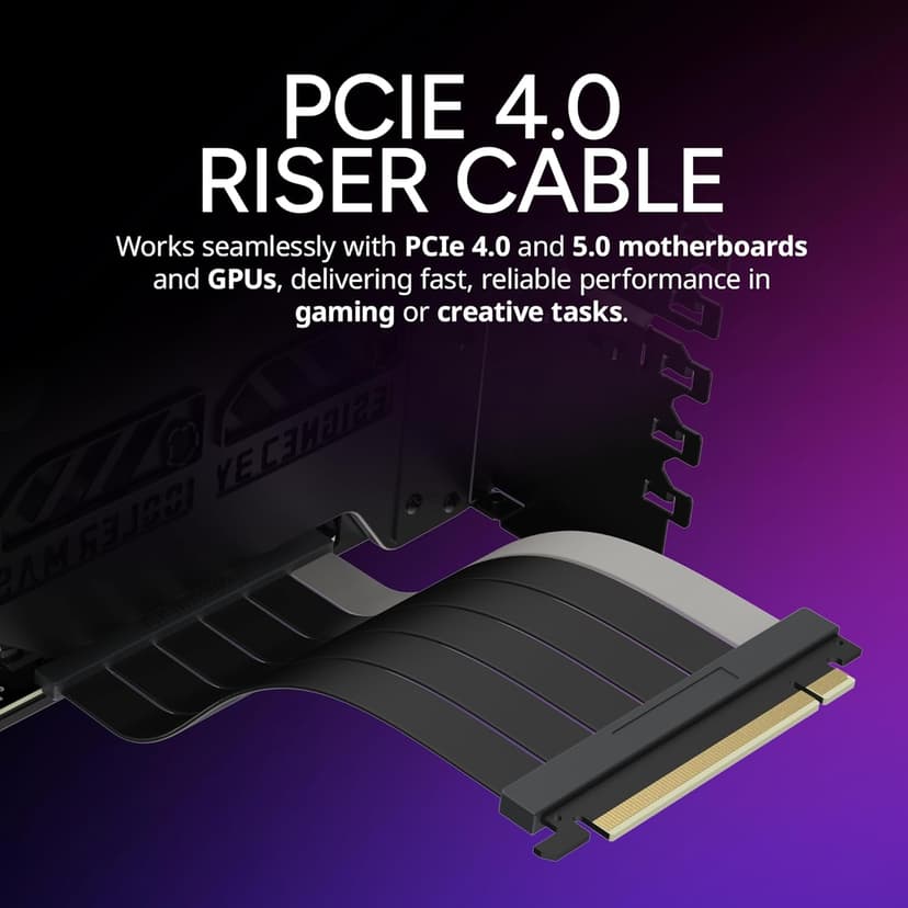 Cooler Master MasterAccessory Vertical GPU Card Holder Kit V3 Black, Premium Riser Cable PCI-E 4.0 x16-165mm, PCIe 3.0 Compatible, Adjustable Length for E-ATX|ATX|Micro ATX Case (MCA-U000R-KFVK03)