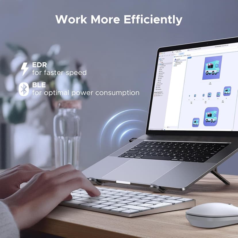 UGREEN USB Bluetooth Adapter for PC, Bluetooth 6.0 Dongle Receiver EDR & BLE, Plug & Play for Windows 11/10/8.1, for Headphone/Keyboard/Mouse/Speakers/Printer