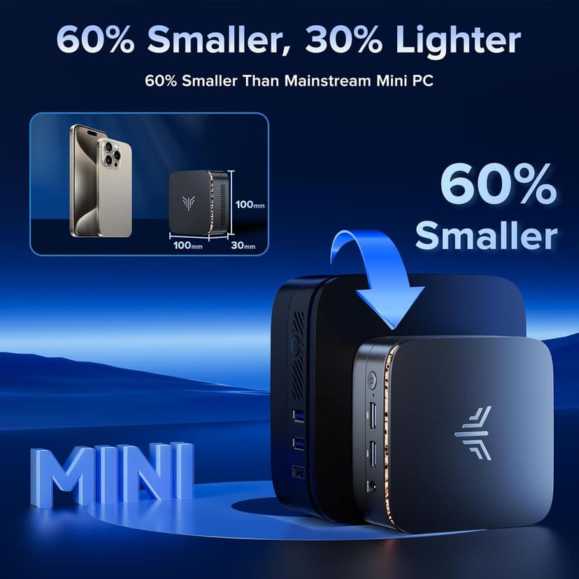 KAMRUI Essenx E1 Mini PC,W-11 Pro 12th N97 Mini Computer(Beat N150,up to 3.6GHz),Mini Desktop Computers 16GB RAM 512GB SSD,Desktop PC Support 4K HDMI+DP,Mini PC with Dual WiFi,Business Home Office