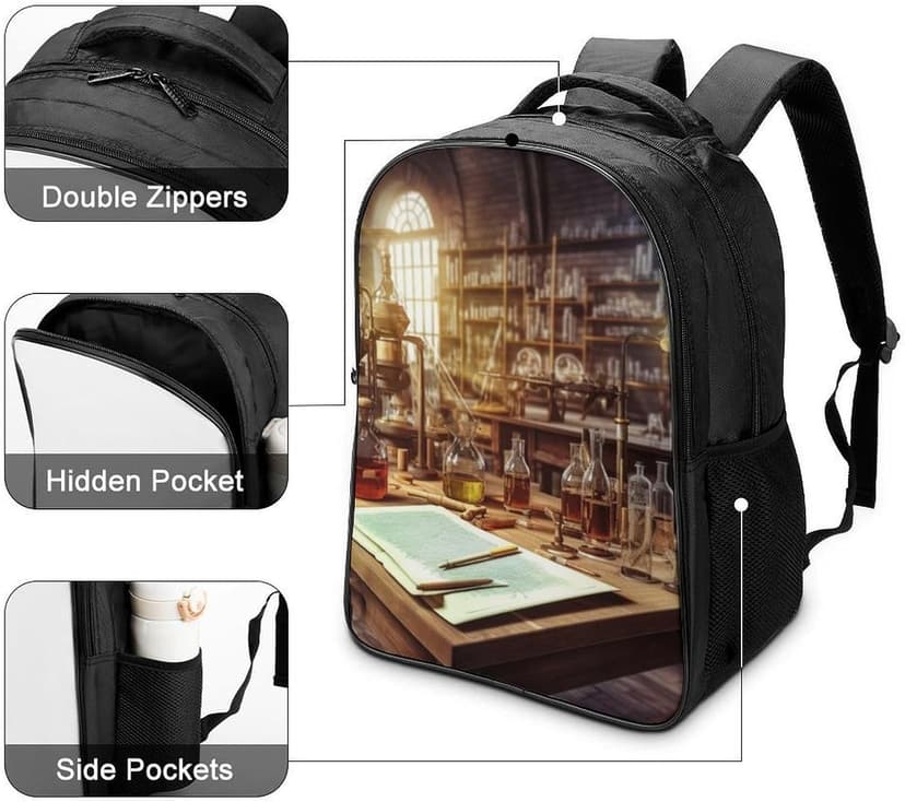 Backpack for Women Men Travel Laptop Backpack Lightweight Bookbag Chemistry Lab Daypack for Work Hiking