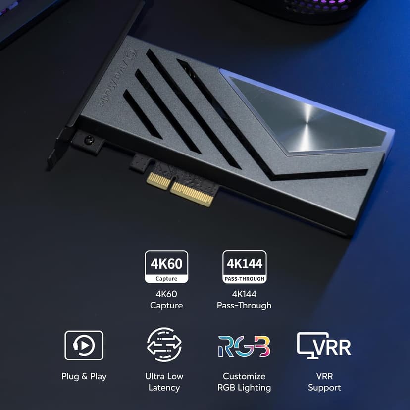 AVerMedia HDMI 2.1 Internal PCIe Capture Card for Streaming and Recording 4K60 with Ultra-Low Latency on PS5, PS4 Pro, Xbox Series X/S, Xbox One X, Switch Games - GC575 Live Gamer 4K 2.1