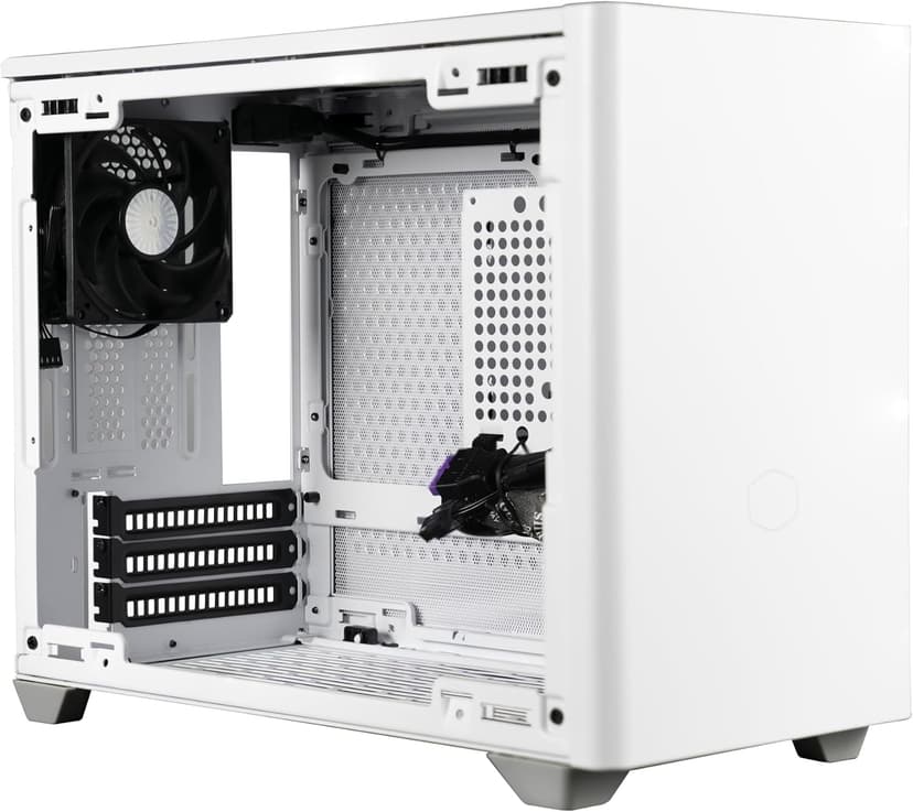 Cooler Master NR200 White Mini-ITX PC Case, 330mm Horizontal Triple-Slot Mount GPU, 240mm|280mm AIO, SFX PSU 130mm, Compatible RX 7900 XTX|4080 Super, Vented Panels, DIY