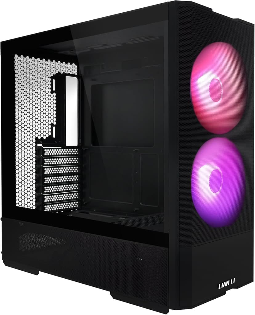 LIAN LI LANCOOL 207 Compact ATX RGB Gaming Computer Case, Airflow Optimized Mesh Panels Tower Chassis w/ 2x140mm ARGB,2x120mm PWM Fans Pre-Installed, USB Type-C Port, Tempered Glass Side Panel (Black)