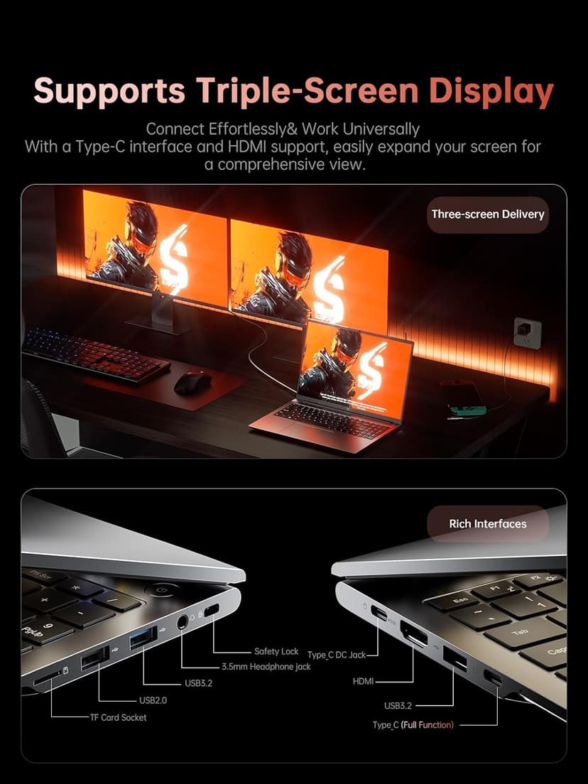 ACEMAGIC 2025 Gaming Laptop, Laptop Computer with AMD Ryzen 7 6800H (8C/16T, Up to 4.7GHz), 16GB DDR5 512GB NVMe SSD Windows 11 Laptop, 16-inch FHD Display, WiFi 6,Backlit KB