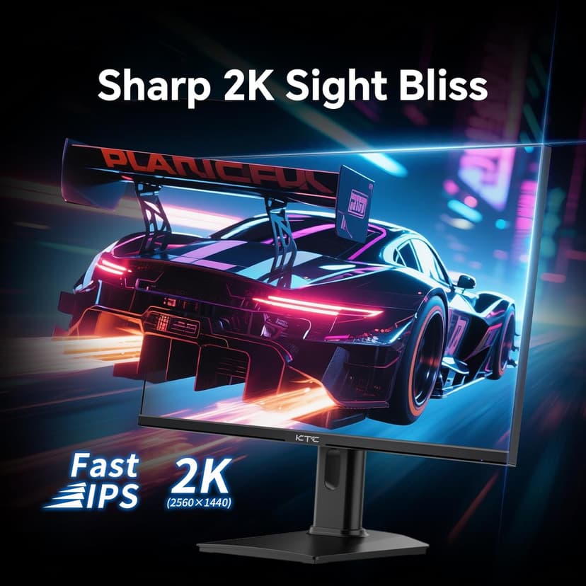 24 inch Gaming Monitor QHD 180Hz, Fast IPS 1440p Computer Monitor, Up to 185Hz, 1ms, G-Sync/FreeSync, HDR400, Height Adjustable, 2 x HDMI, 1 x DP H24T7