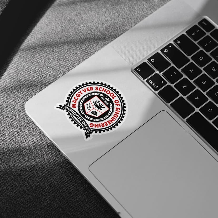3 Pcs School of Engineering Improvise Or Die Stickers, Engineering Stickers, Funny Mechanic Work Stickers for Adults - Vinyl Sticker 3 Inches for Water Bottles Laptop Phone Car Window Helmet