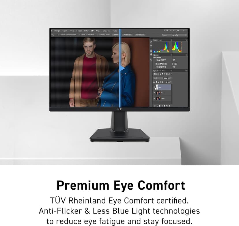 msi PRO MP225V,22-inch VA 1920 x 1080 (FHD) Computer Monitor, 100Hz, Adaptive-Synch, HDMI, Video Port, VESA Mountable, Tilt, 1ms, Black