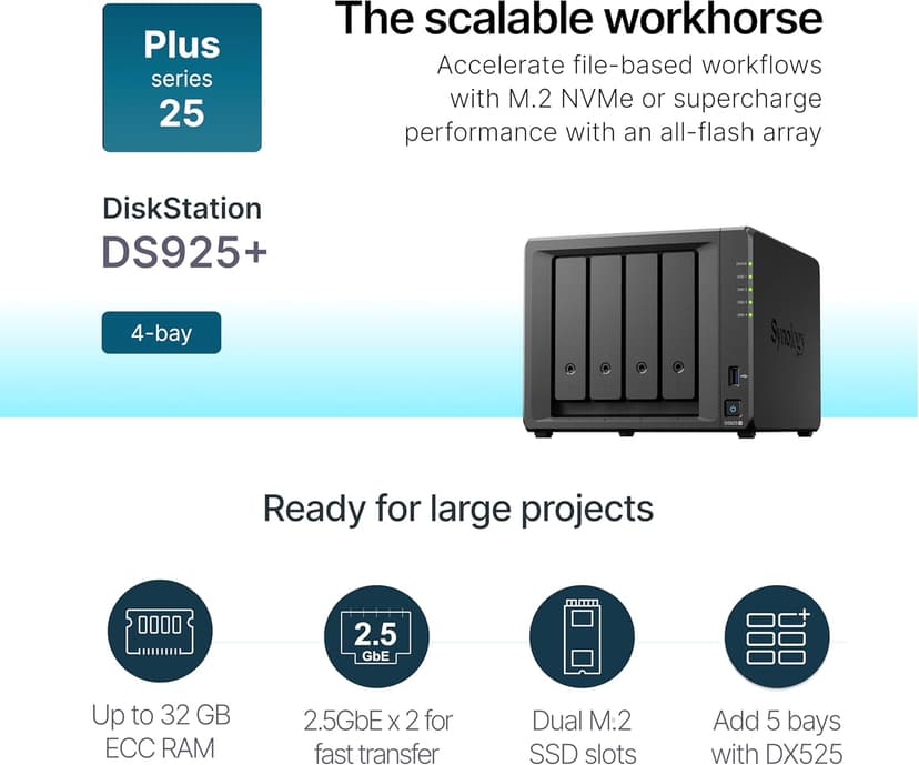 Synology 4-Bay DiskStation DS925+ (Diskless)