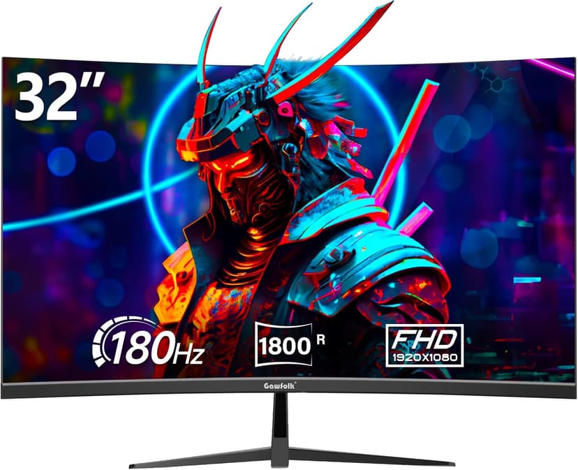 32 inch Gaming Monitor 1800R Curved Computer Monitors 165HZ / 180HZ PC Monitors VA Screen for Home, Office and Dormitory, QHD 1440P Computer Monitor Support HDMI & DP