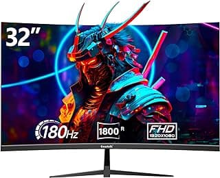 32 inch Gaming Monitor 1800R Curved Computer Monitors 165HZ / 180HZ PC Monitors VA Screen for Home, Office and Dormitory, QHD 1440P Computer Monitor Support HDMI & DP
