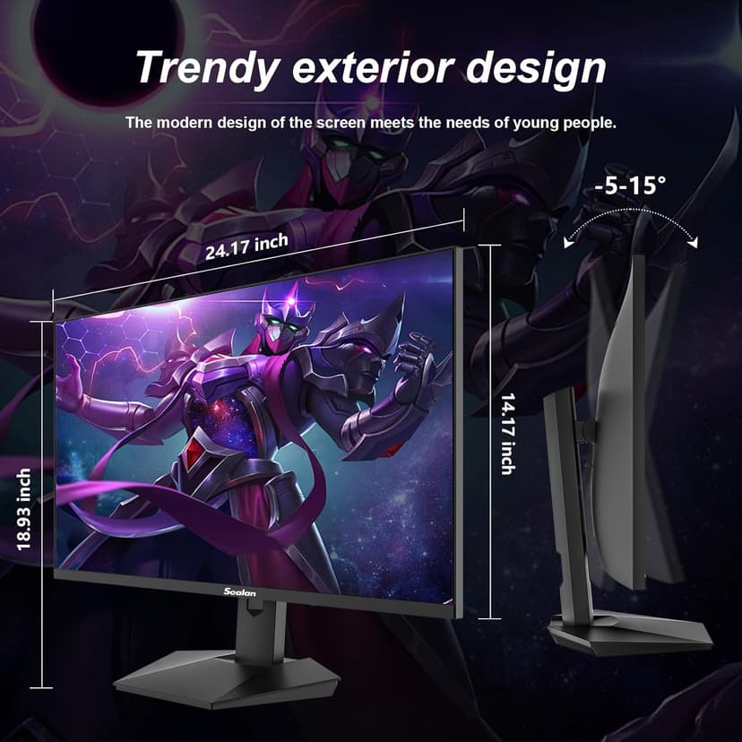 27inch Gaming Monitor - 1ms 380Hz 1080p Flat, HDR10 Height/Tilt/Swivel/Pivot Adjustable RGB Anti-Glare Display, HDMI/DP, FreeSync, G-Sync, 300 cd/m² Bright LEDs