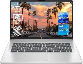 HP 17t Laptop, 17.3" HD+ Touchscreen, Intel Core i5-1135G7 Processor 2.4GHz to 4.2GHz, 16GB RAM, 512GB PCIe SSD, Webcam, Wi-Fi 6, Backlit Keyboard, Windows 11 Home, Silver