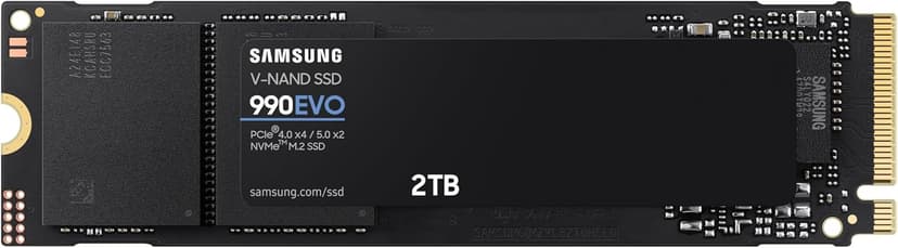 Samsung 990 EVO SSD 2TB, PCIe Gen 4x4, Gen 5x2 M.2 2280 NVMe Internal Solid State Drive, Speeds Up to 5,000MB/s, Upgrade Storage for PC Computer, Laptop, MZ-V9E2T0B/AM, Black