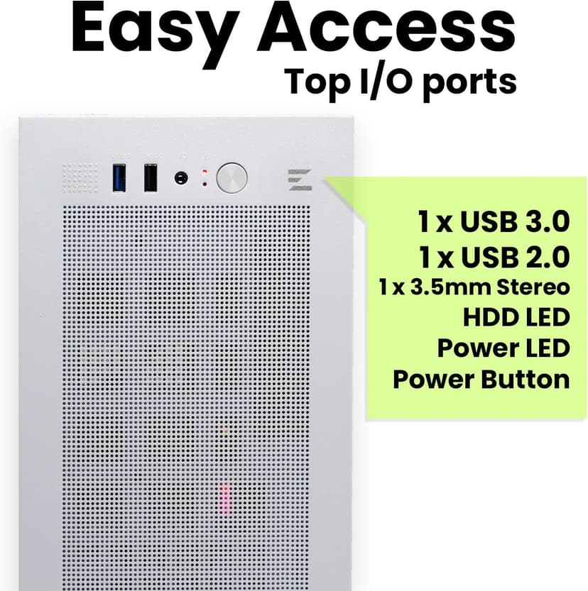 Zalman CUBIX Compact Mini Tower mATX ITX PC Case, Micro-ATX/Mini-ITX/DTX, SFF Small Form Factor SFX HTPC Computer Chassis, USB 3.0, White