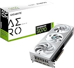 GIGABYTE GeForce RTX 5070 AERO OC 12G Graphics Card, 12GB 192-bit GDDR7, PCIe 5.0, WINDFORCE Cooling System, GV-N5070AERO OC-12GD Video Card