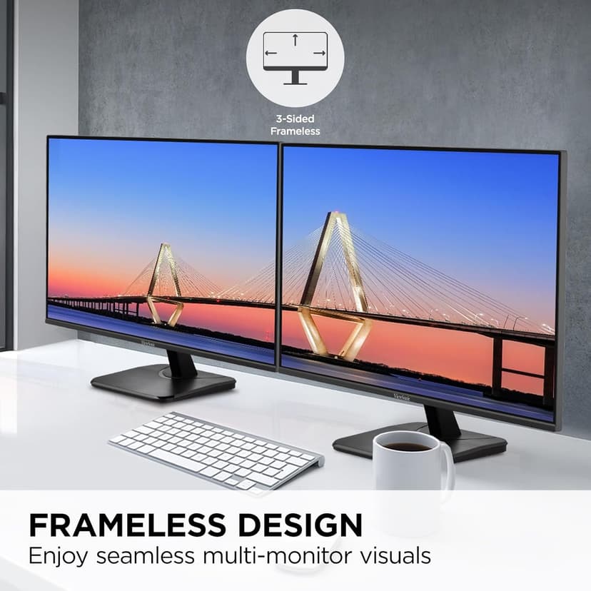 ViewSonic VA2756A-MHD 27 Inch IPS 1080p Monitor with 120Hz, Eye Care, HDMI, DisplayPort, and VGA Inputs for Home and Office