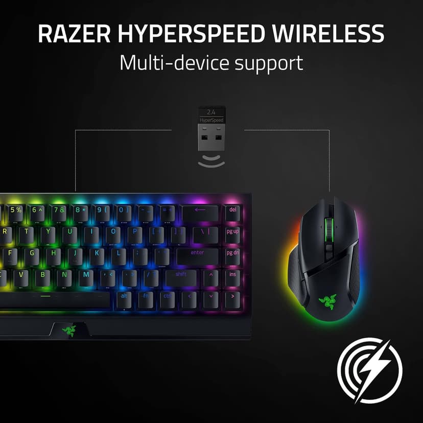 Razer Basilisk V3 Pro Wireless Gaming Mouse: HyperScroll Tilt Wheel - 30K DPI Optical Sensor - Gen-3 Optical Switches - 13-Zone Chroma RGB - 13 Programmable Controls - 3 Connection Modes - Black
