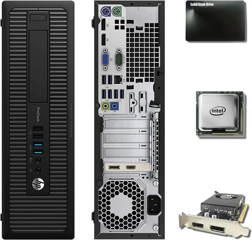 HP Video Editing CAD 800 G2 Desktop Computer PC, Intel Core i7-6500, 3.2 GHz Processor, 32GB RAM, 480GB SSD (Fast Boot) + 10TB HDD, Graphics Card RX-550 4GB GDDR5, WiFi, Windows 10 Pro (Renewed)