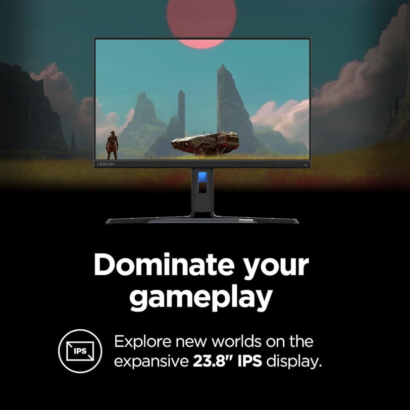 Lenovo Legion R24e - Gaming Monitor - 23.8" Flat FHD - 180 Hz - 1ms Response - AMD FreeSync - HDRDecode, HDMI 2.1, DP 1.4, Audio - Lift/Tilt/Pivot/Swivel Stand - Raven Black