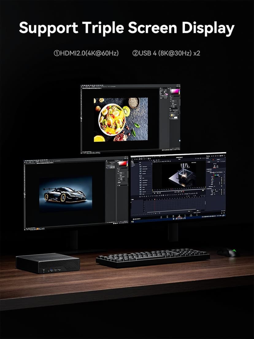 MINISFORUM MS-01 Mini Workstation Intel Core i9-13900H (vPro Enterprise Support) 32GB DDR5 1TB SSD Mini PC,2x 10Gbps SFP+/2x 2.5G RJ45/2x USB4/HDMI/1x PCIe4.0x16 slot/Support 3x M.2 2280/22110/U.2 SSD