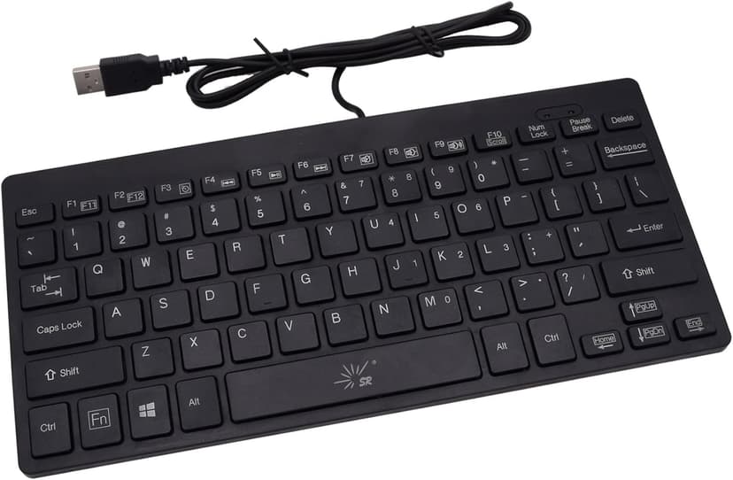 SR Mini Keyboard Wired Thin Light 78 Keys USB Multimedia Small for Pc Computer Laptop