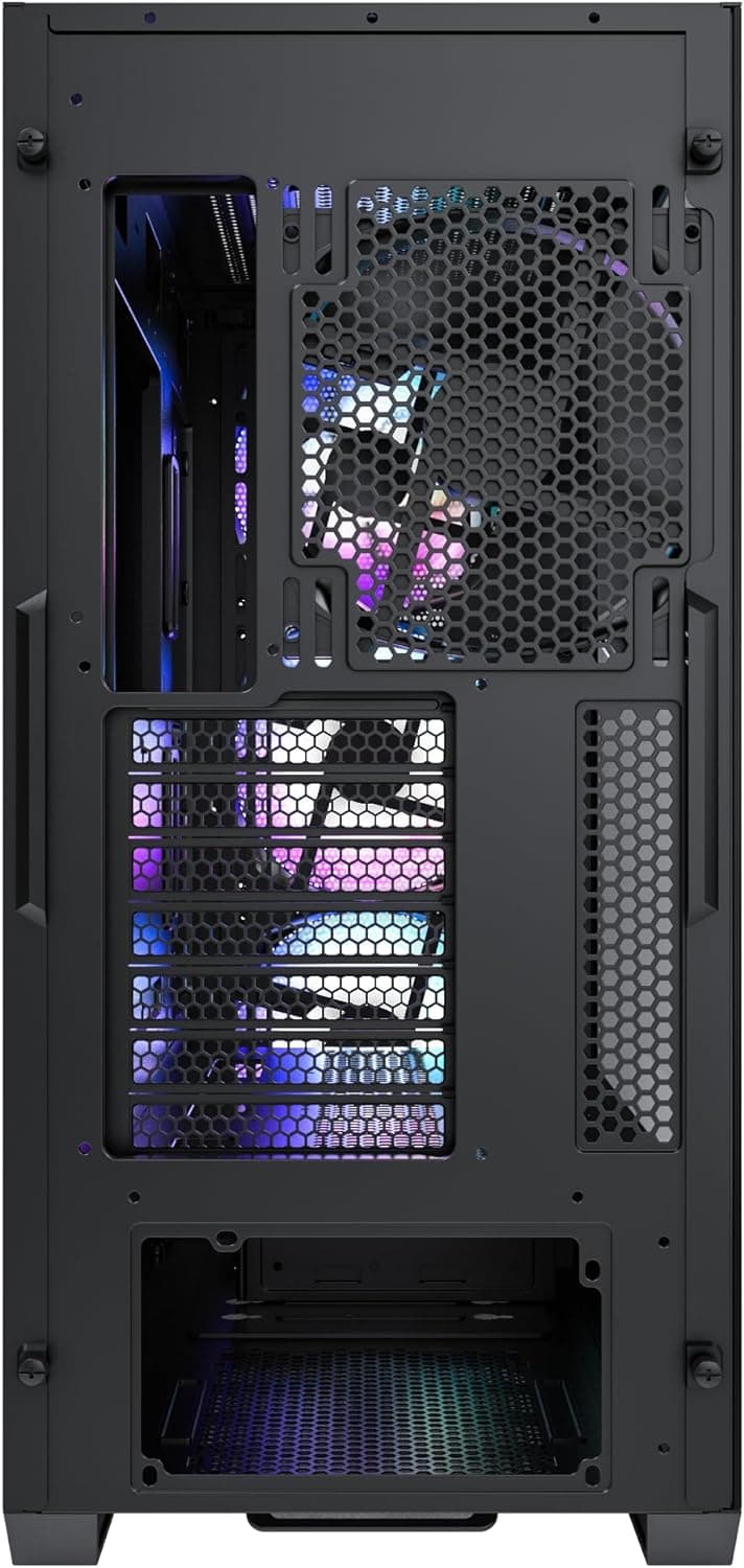 Montech AIR 903 MAX, E-ATX Mid Tower Case, High Airflow, 3X 140mm ARGB PWM & 1x 140mm PWM Fans Pre-Installed, Tempered Glass Side Panel, Mesh Front, Type-C, Support 4090 GPUs, Black