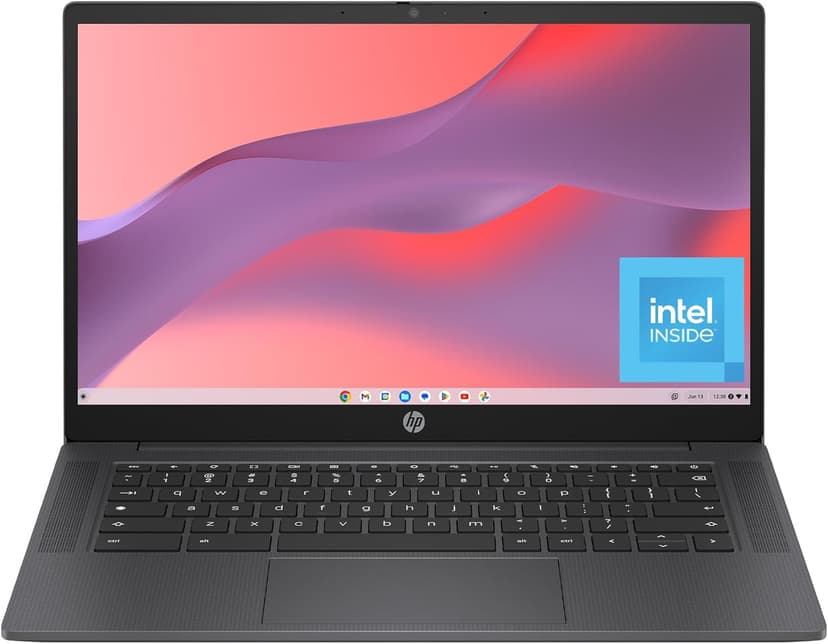 HP Chromebook 14 inch Laptop, HD Display, Intel Processor N100, 8 GB RAM, 128 GB UFS, Intel UHD Graphics, Chrome OS, Chalkboard Gray, 14a-nf0099nr