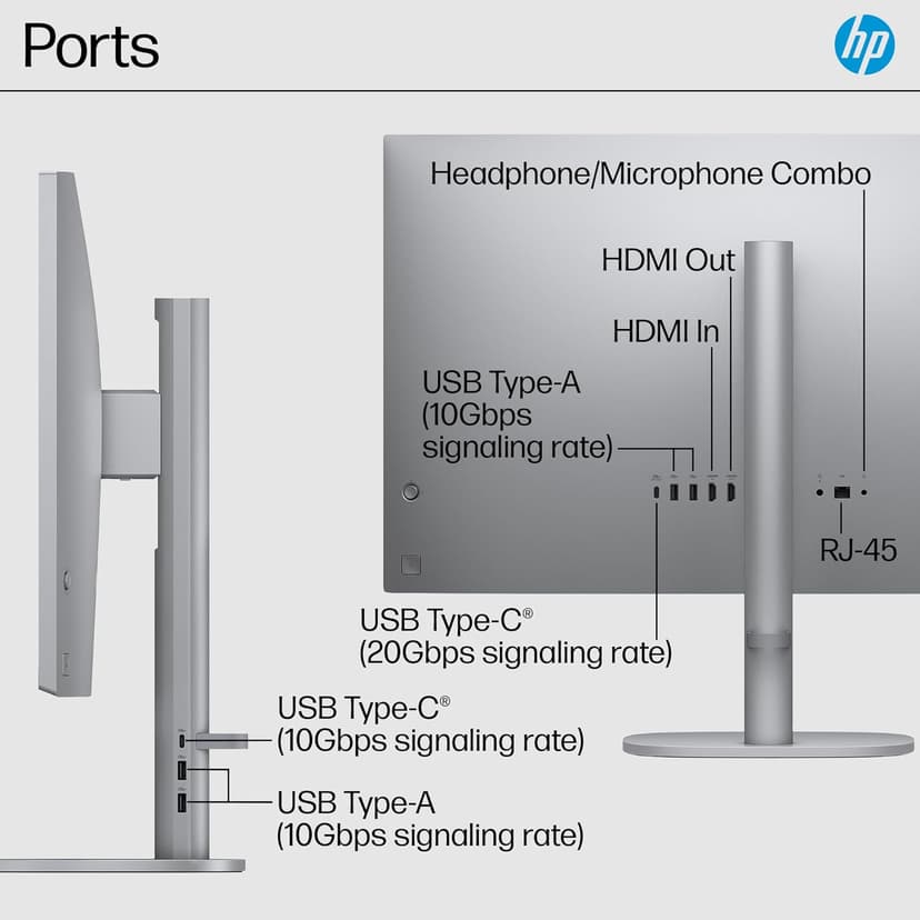 HP OmniStudio X 27" FHD Touch Screen All-in-One Desktop Intel Core U7-155H 16GB RAM 1TB SSD Meteor Silver