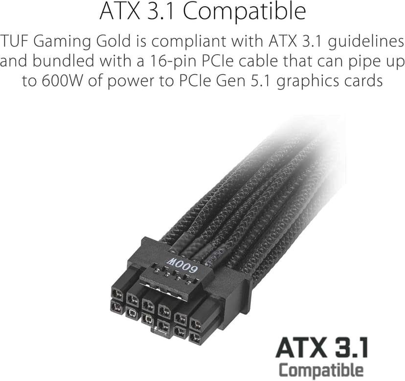 ASUS TUF Gaming 850W Gold (850 Watt, ATX 3.0 Compatible, Fully Modular Power Supply, 80+ Gold, Military-Grade Components, Dual Ball Bearing, Axial-tech Fan, PCB Coating, 10 Year Warranty)