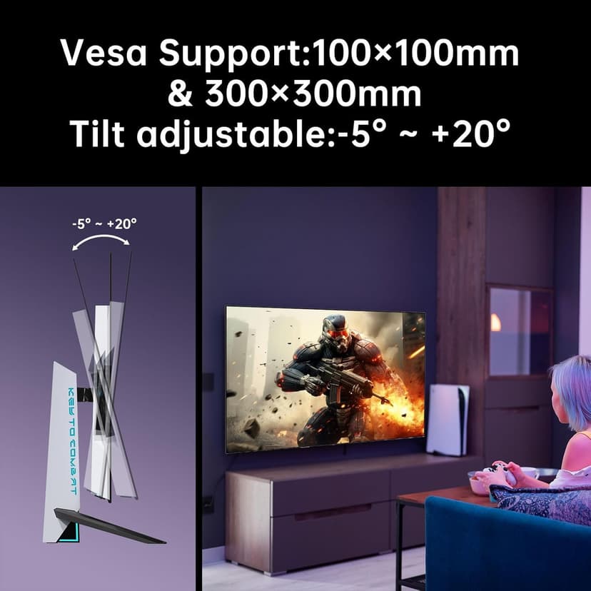 42 Inch 4K OLED Gaming Monitor, 0.1ms GTG 138Hz, 134% sRGB, 4-Side Frameless, Type-C 90W, Speakers,Remote, Freesync G-Sync, DP/HDMI/USB, VESA, Ultrawide OLED Monitor for Gaming(Without Base)