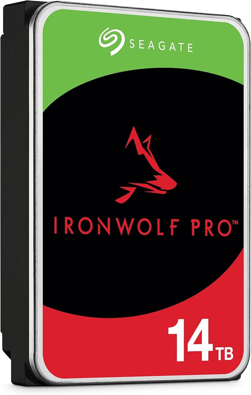 Seagate IronWolf Pro, 14 TB, Enterprise NAS Internal HDD –CMR 3.5 Inch, SATA 6 Gb/s, 7,200 RPM, 256 MB Cache for RAID Network Attached Storage (ST14000NT001)
