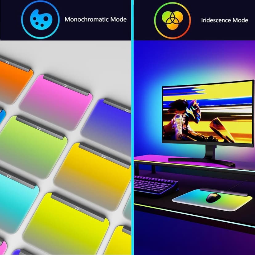 Illuminated Gaming Mouse Mat, Fully Illuminated RGB Gaming Mouse Pad, LED Gaming Pad for Mouse and Keyboard, Chasing Light Mouse Pad, Detachable USB Cable, 18pcs Lights, 14 * 12inches
