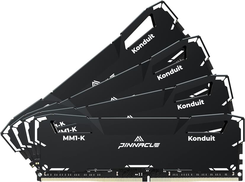 Timetec Pinnacle Konduit 32GB KIT(4x8GB) DDR4 3200MHz PC4-25600 CL16-18-18-38 XMP2.0 Overclocking 1.35V Compatible for AMD and Intel Desktop Gaming PC Memory Module RAM - Black