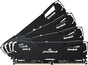 Timetec Pinnacle Konduit 32GB KIT(4x8GB) DDR4 3200MHz PC4-25600 CL16-18-18-38 XMP2.0 Overclocking 1.35V Compatible for AMD and Intel Desktop Gaming PC Memory Module RAM - Black