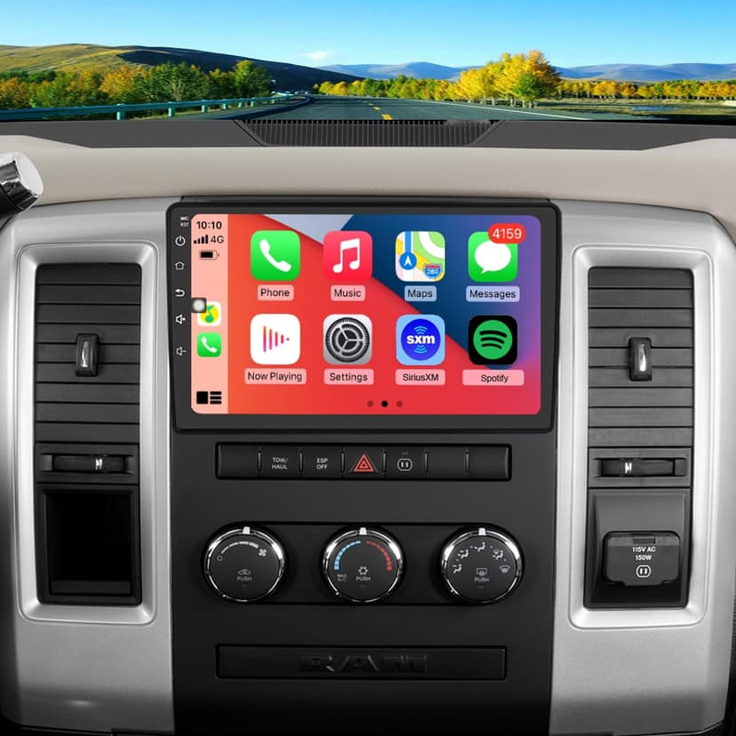for Dodge RAM 1500 2500 3500 Radio Upgrade 2009 2010 2011 2012,Android Stereo Replacement,QLED Touch Screen,8core CPU,Build in Wireless carplay Wired Android Auto,Free Camera