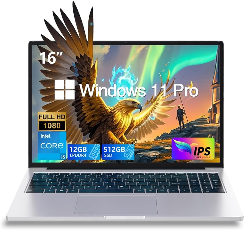 Gaming Laptop Computer - FHD 1920x1200 IPS 16:10 Screen, Core i5(Up to 3.5GHz) Quad-Core, 12GB RAM/512GB SSD, Aluminum Body, WiFi + USB 3.2/HDMI/Type-C, Slim Laptop