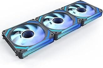 AsiaHorse COSMIQ 120mm PC RGB Fans Computer Case Fans, 5V 3-PIN Connector Daisy Chain PWM Cooling with Controller for Cases CPU Liquid Coolers (Black COSMIQ Forward, Black-3)