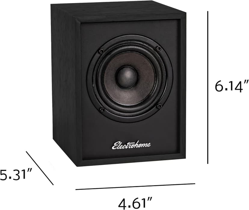 Electrohome Huntley Powered Bookshelf Speakers with Built-in Amplifier and 3" Drivers for Turntable, TV, PC and Wireless Music Streaming Featuring Bluetooth 5, RCA and Aux (EB10B)