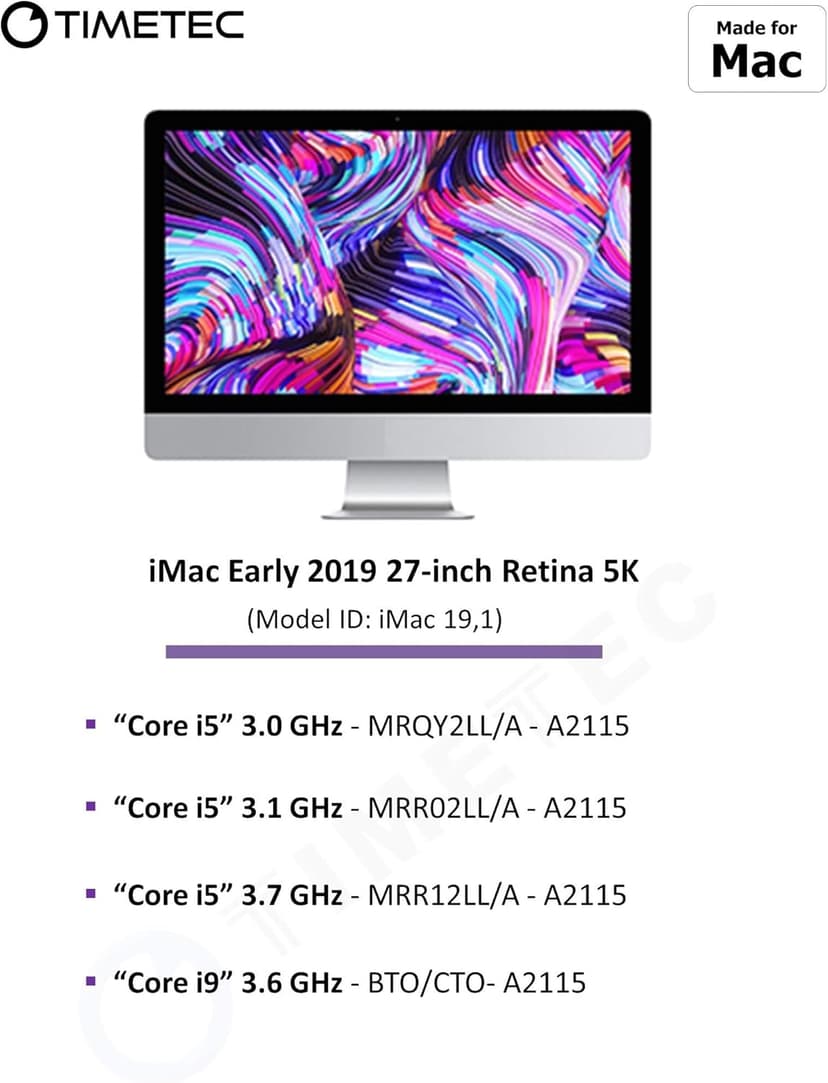 Timetec 32GB KIT(2x16GB) Compatible for Apple DDR4 2666MHz / 2667MHz for Mid 2020 iMac (20,1/20,2) / Mid 2019 iMac (19,1) 27-inch w/Retina 5K, Late 2018 Mac mini (8,1) PC4-21333 /PC4-21300 MAC RAM