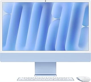 Apple 2024 iMac All-in-One Desktop Computer with M4 chip with 10-core CPU and 10-core GPU: Built for Apple Intelligence, 24-inch Retina Display, 16GB Unified Memory, 512GB SSD Storage; Blue