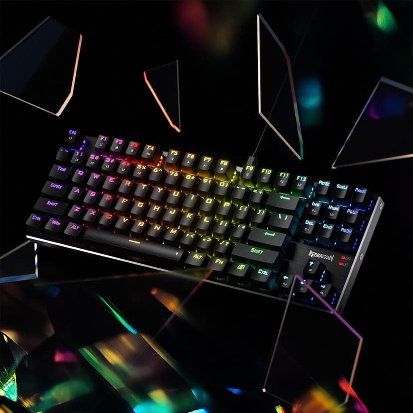 Redragon K660 (K556 TKL) RGB Wired Gaming Keyboard, 80% 87 Keys Mechanical Keyboard w/Aluminum Base, Upgraded Hot-Swap Socket and Noise Absorbing Foams, Quiet Linear Red Switch
