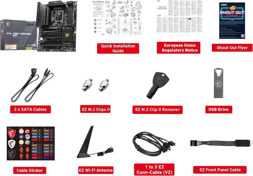 MSI MAG Z890 Tomahawk WiFi Gaming Motherboard (Supports Core Ultra Series 2 Intel Processors, LGA 1851, DDR5, PCIe 5.0, M.2, SATA, 5Gbps LAN, USB Type-C, Wi-Fi 7, Bluetooth 5.4, Thunderbolt 4, ATX)