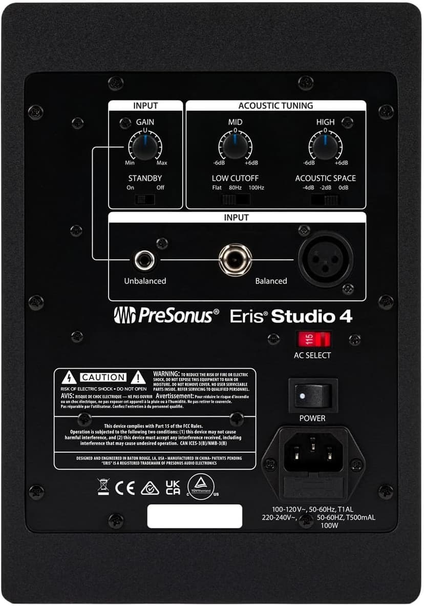 PreSonus Eris Studio 4 4.5-inch 2-Way Active Studio Monitor with EBM Waveguide