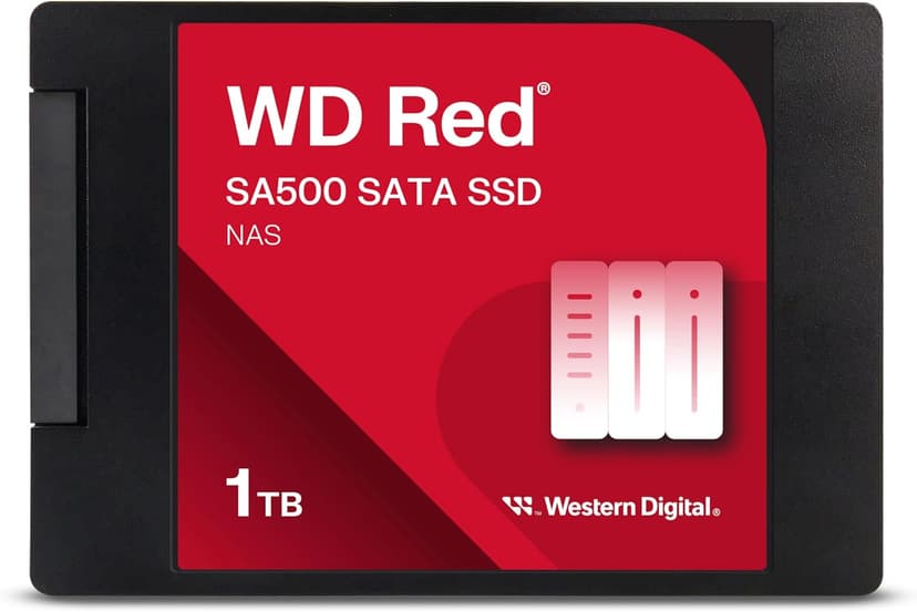 Western Digital 1TB WD Red SA500 NAS 3D NAND Internal SSD - SATA III 6 Gb/s, 2.5"/7mm, Up to 560 MB/s - WDS100T1R0A, Solid State Hard Drive