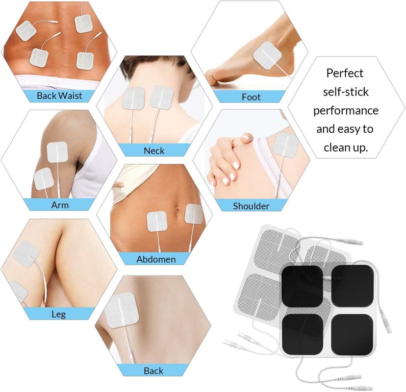 TENS Unit Pads 2"X2" 48 Pcs Replacement Pads Electrode Patches for Electrotherapy