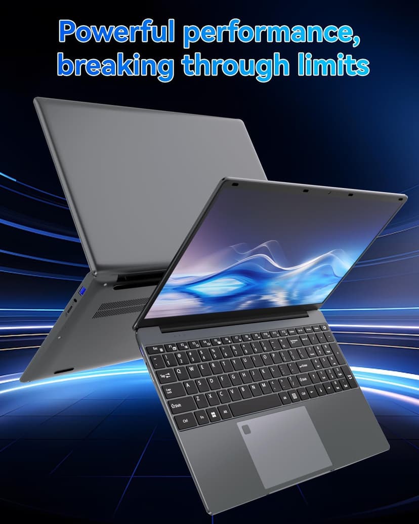 15.6" Laptop PC- Quad-Core N95 Processor (Up to 3.4GHz) Laptop Computer 16GB DDR4 512GB SSD, Students Business Laptop Support Touch ID,WiFi, BT4.2, HDMI, USB 3.0